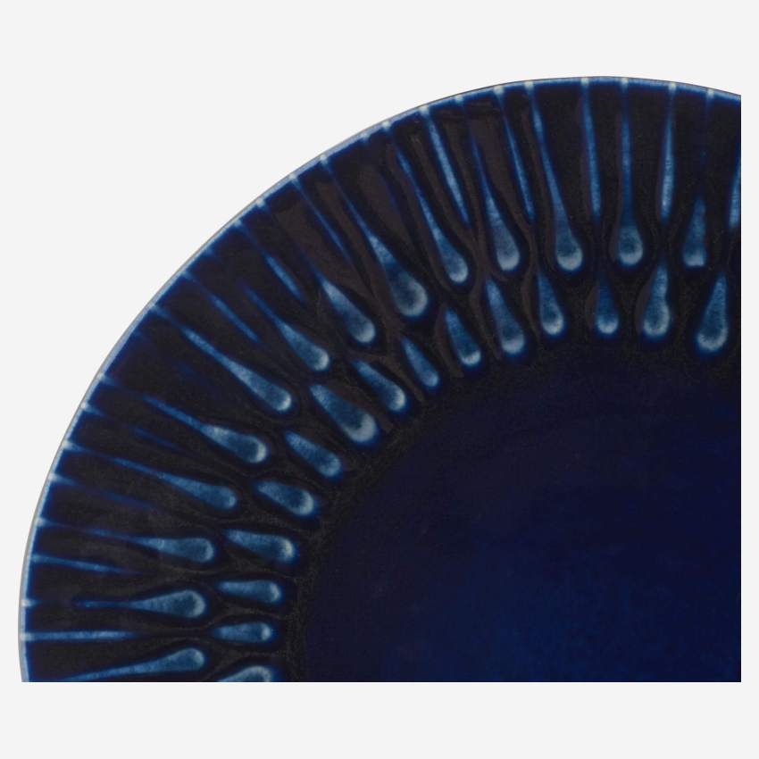 Plato Llano de Gres - Azul noche - 28,5 cm