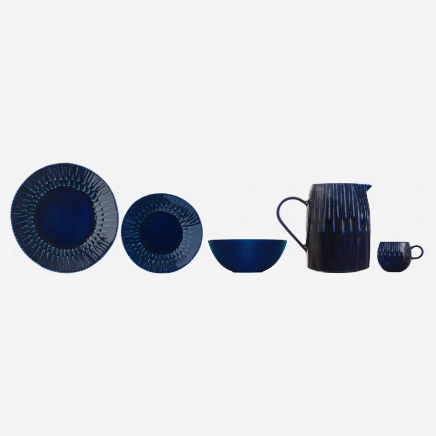 Flacher Teller aus Sandstein - Nachtblau - 28,5 cm