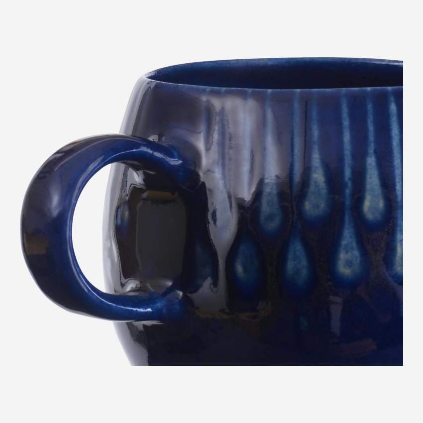 Mug rond en grès - Bleu nuit - 500 ml