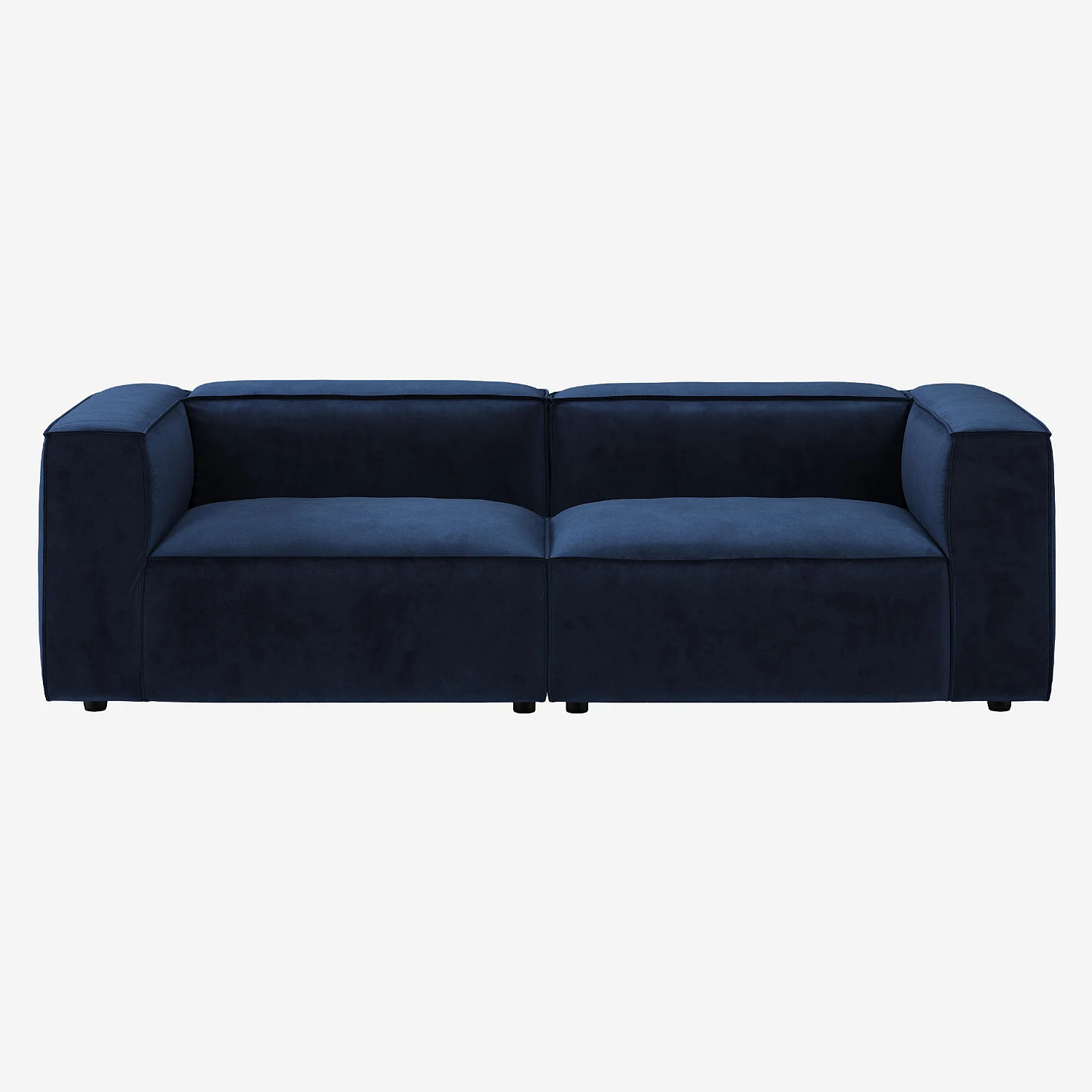 Canapé 3 places en velours - Bleu marine - 2