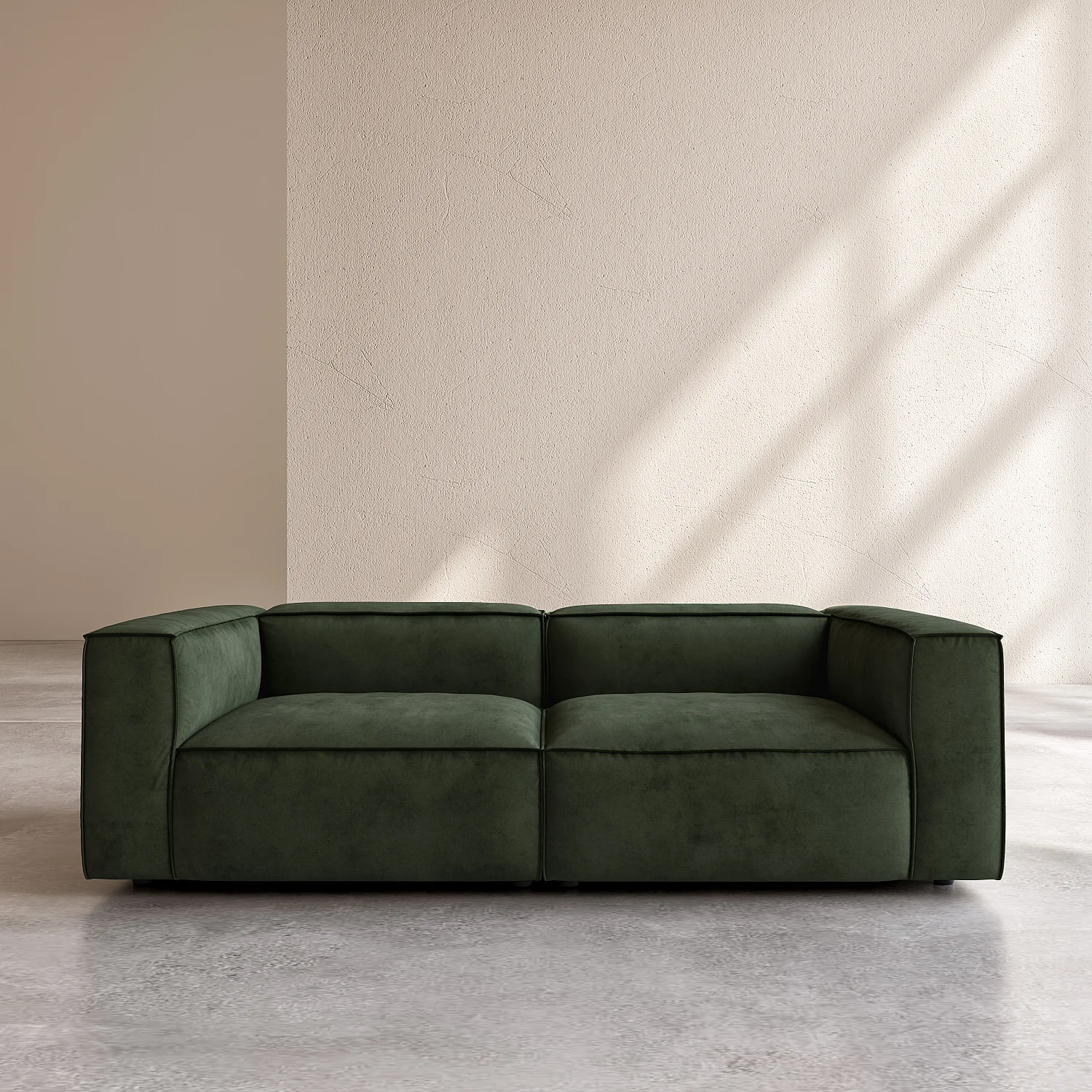 Canapé 3 places en velours - Vert kaki - 2