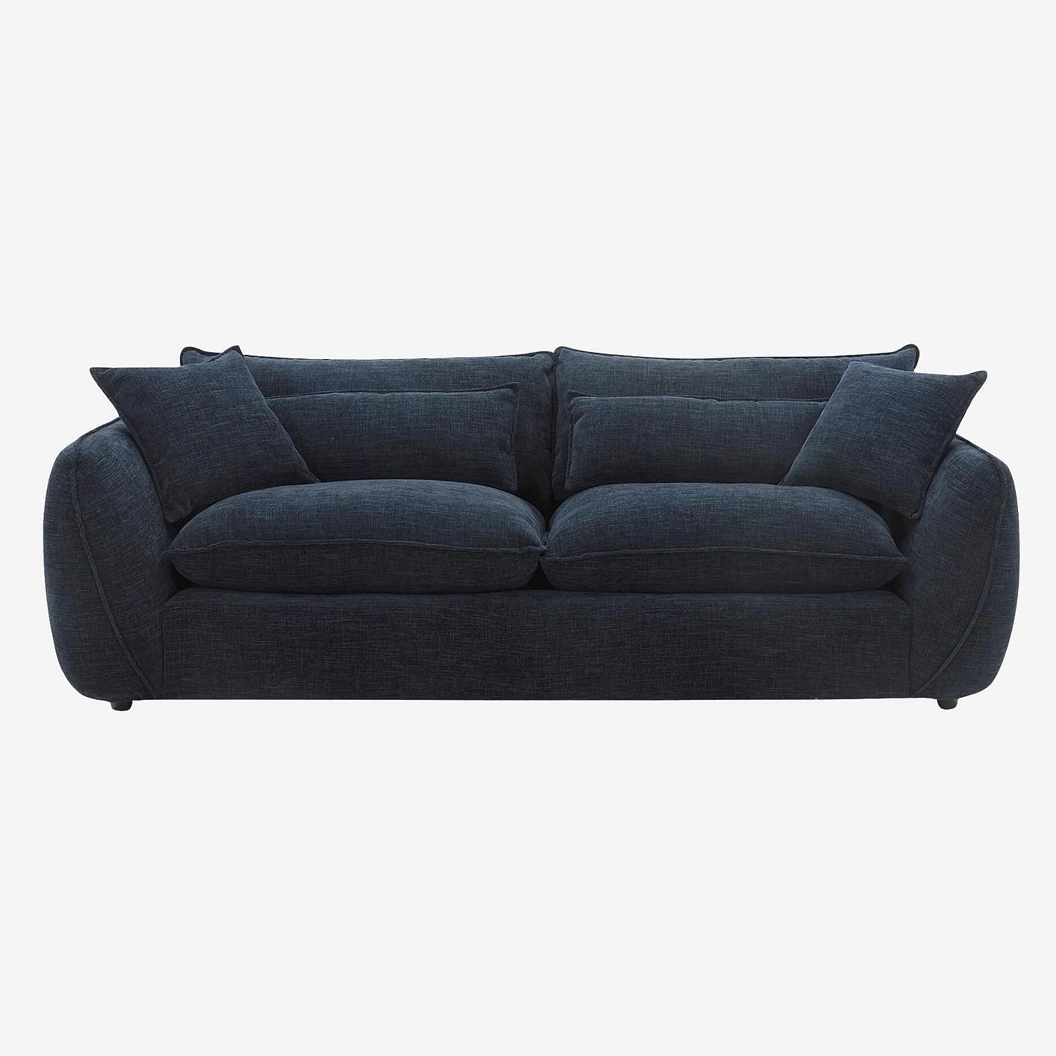 Canapé 4 places déhoussable en tissu garni de plumes - Bleu nuit - 2