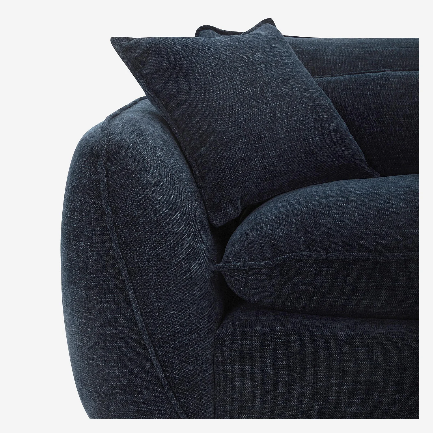 Canapé 4 places déhoussable en tissu garni de plumes - Bleu nuit - 3