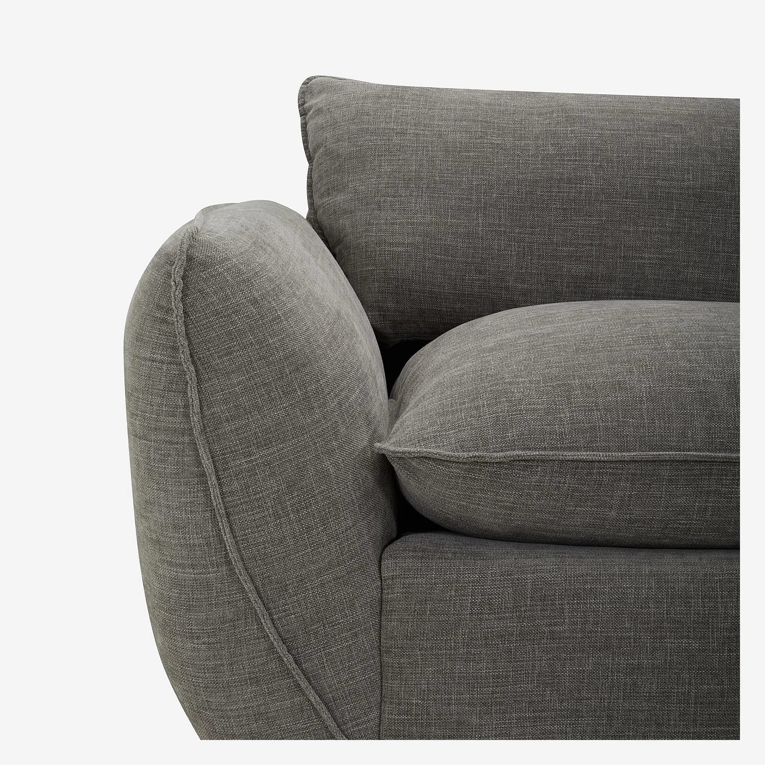 Sofa 4-Sitzer - Stoff - mit Federfüllung - Schiefergrau - 3