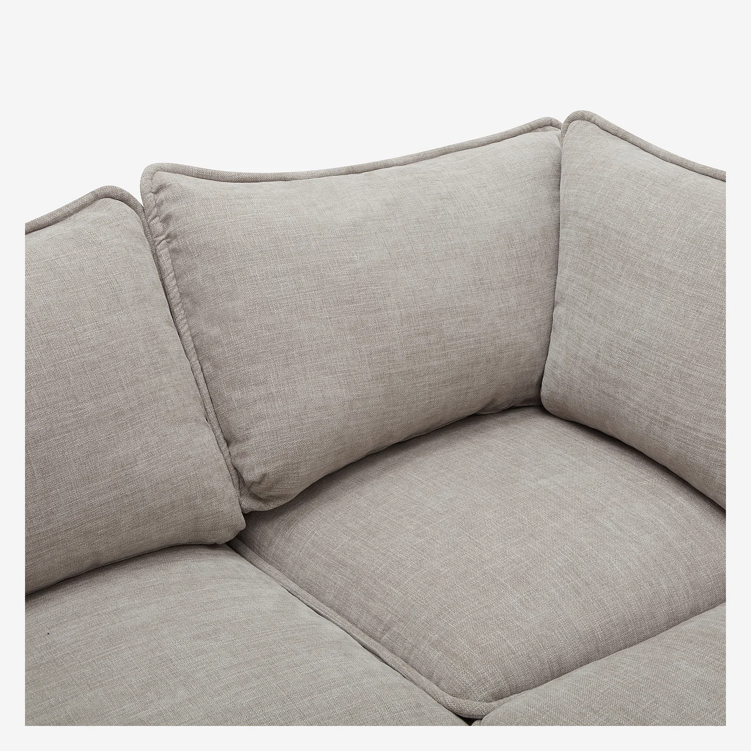 Canapé d'angle gauche en tissu garni de plumes - Gris clair - 6