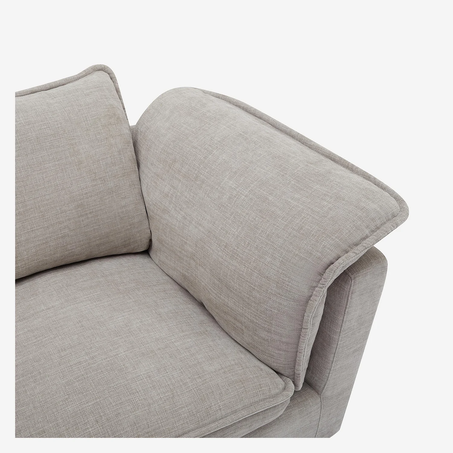 Canapé d'angle gauche en tissu garni de plumes - Gris clair - 7