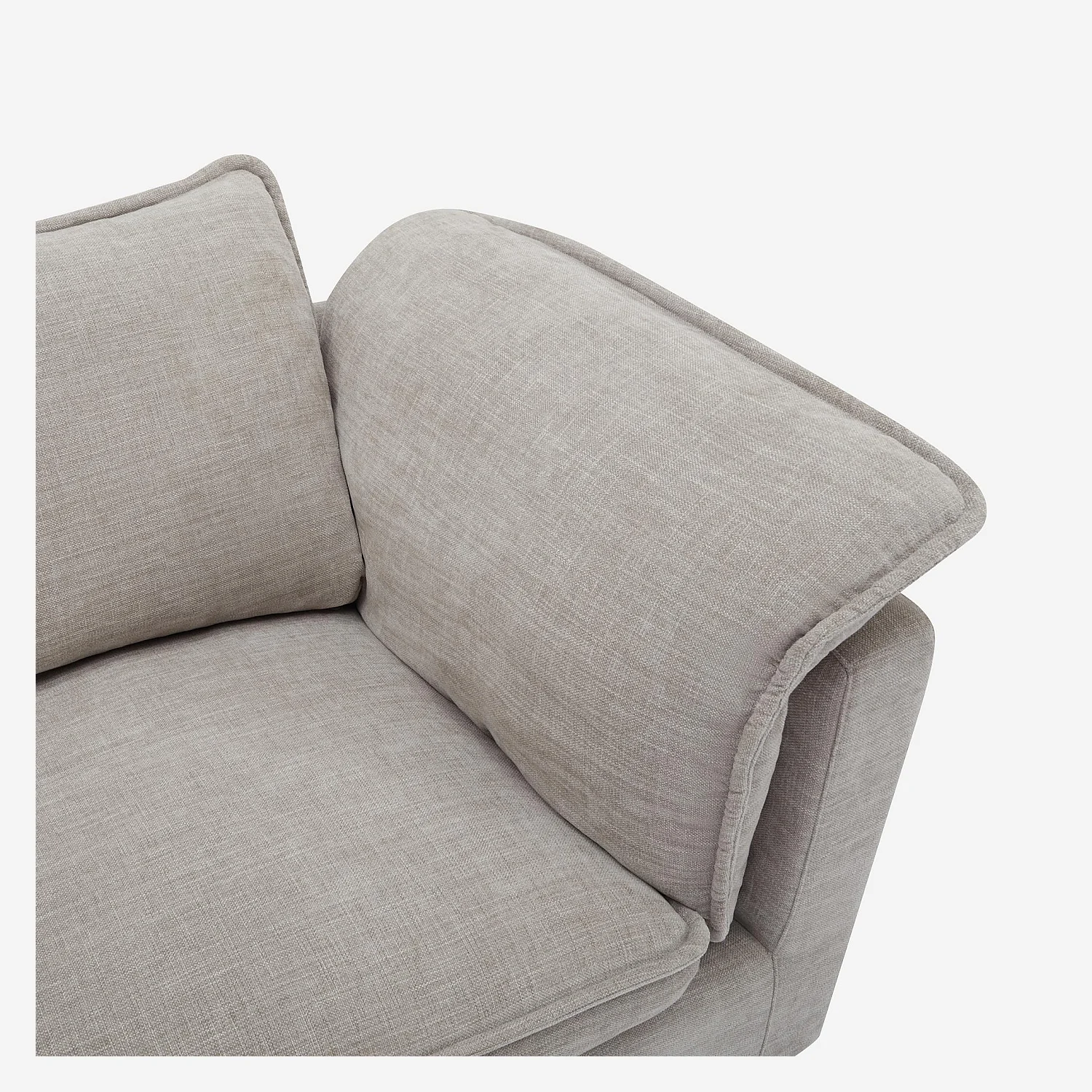 Canapé d'angle gauche en tissu garni de plumes - Gris clair - 7