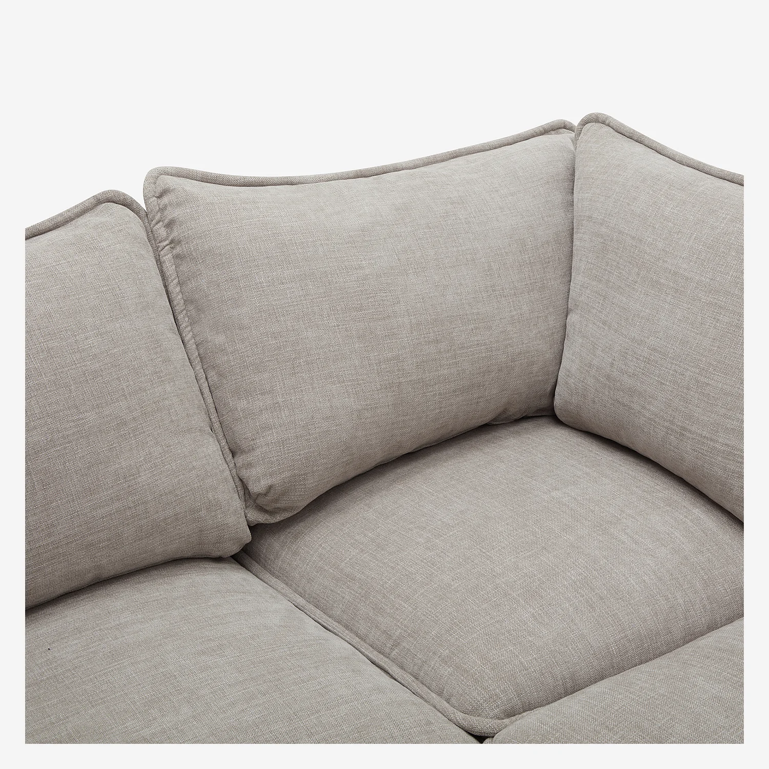 Canapé d'angle gauche en tissu garni de plumes - Gris clair - 6