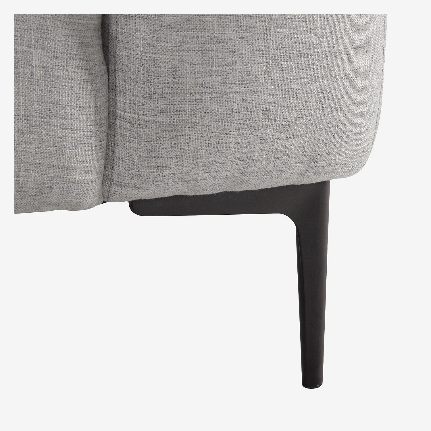 Canapé d'angle gauche avec coton et lin garni de plumes - Gris perle - 6