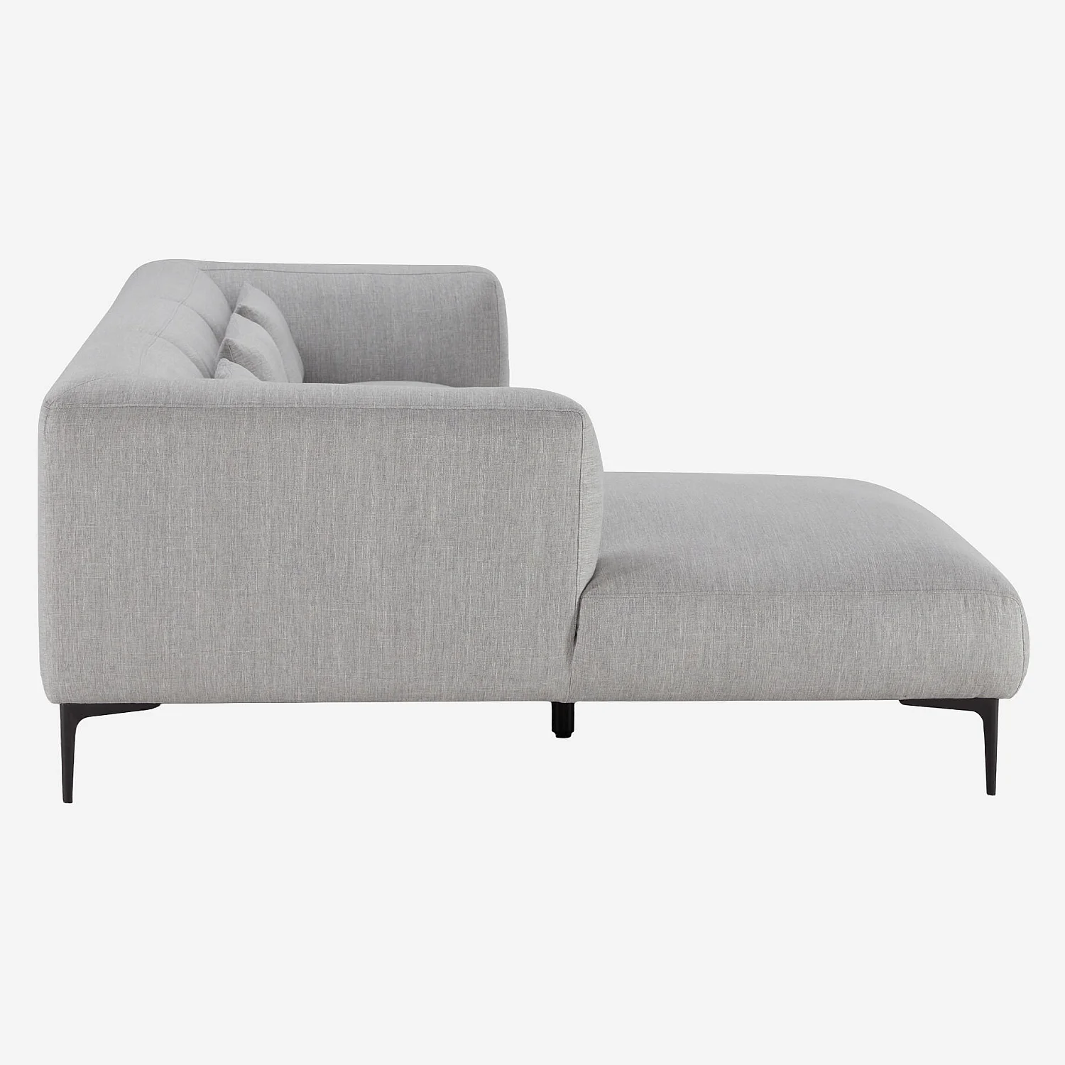 Canapé d'angle gauche avec coton et lin garni de plumes - Gris perle - 9