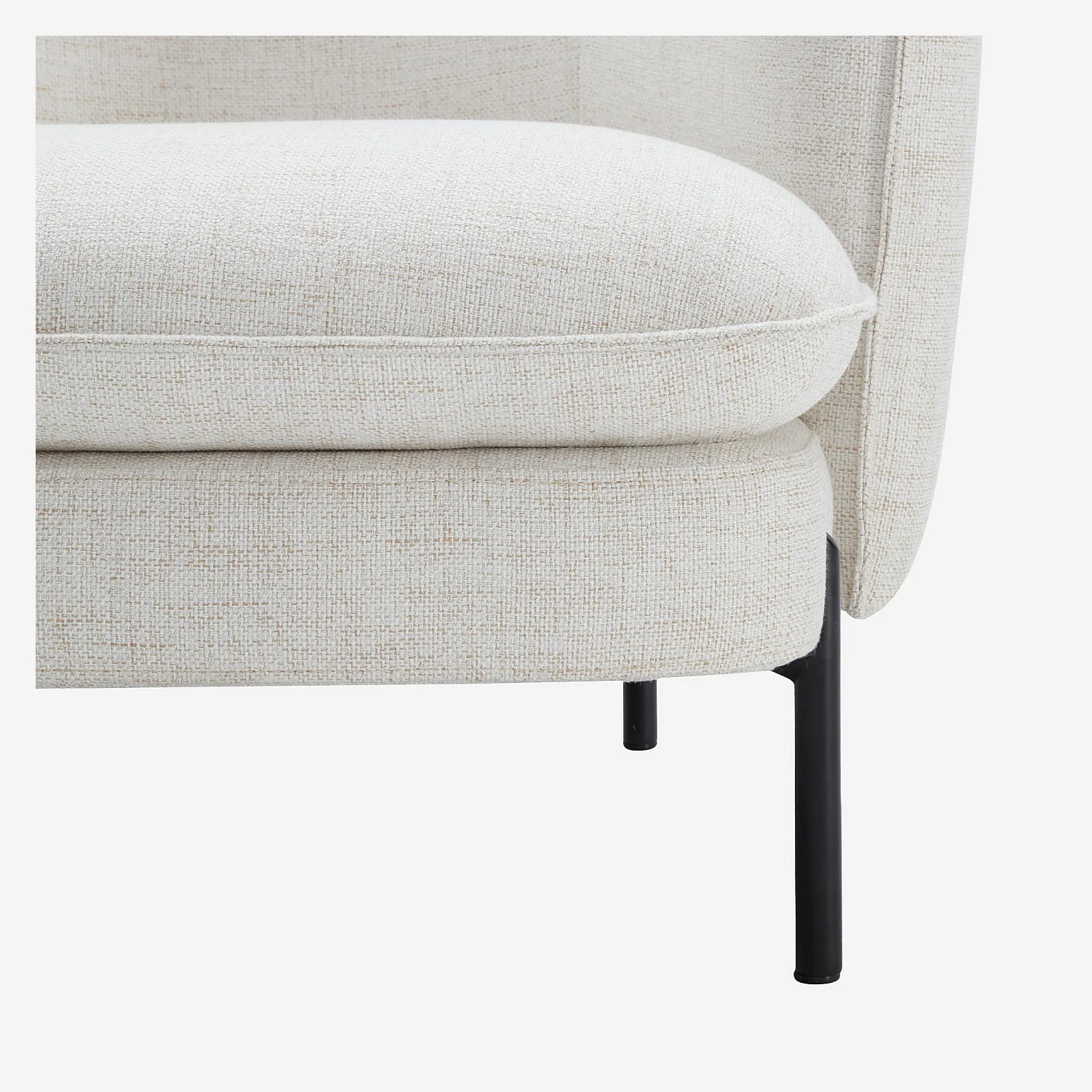 Sessel - Stoff und Metall - Elfenbein und Schwarz - 4