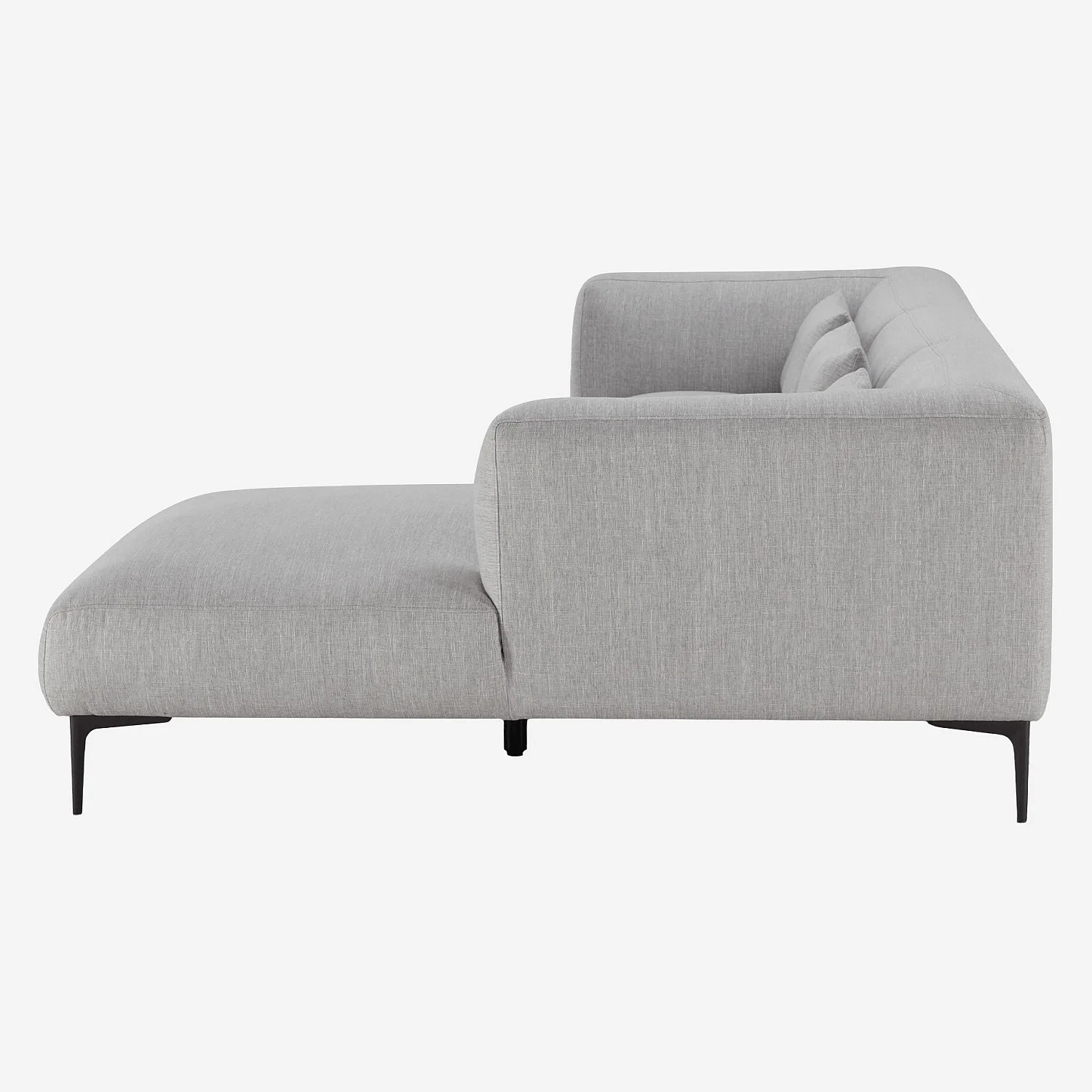 Canapé d'angle droit avec coton et lin garni de plumes - Gris perle - 10