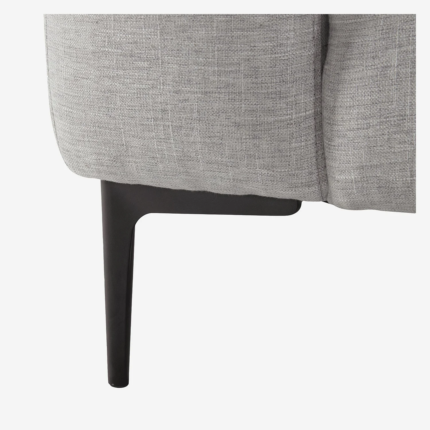 Canapé d'angle droit avec coton et lin garni de plumes - Gris perle - 7