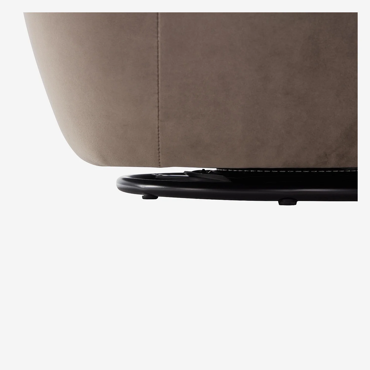 Fauteuil pivotant en velours - Taupe - 8