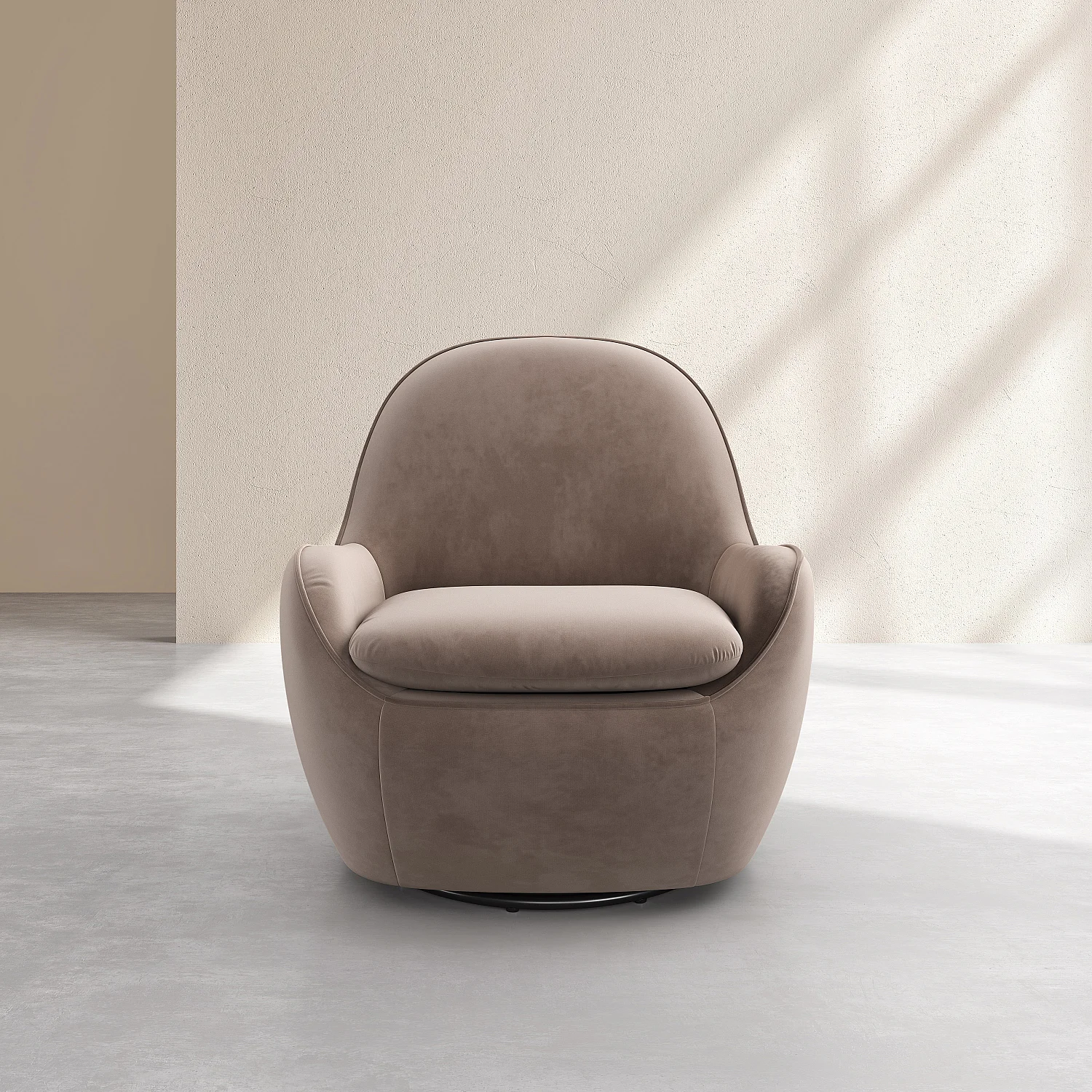 Poltrona girevole in velluto - Talpa - 2