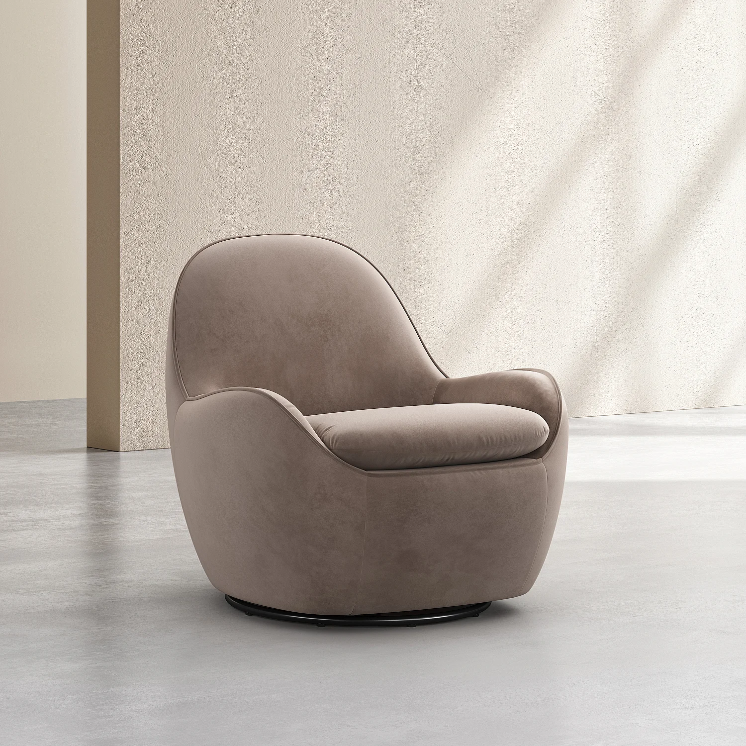 Poltrona girevole in velluto - Talpa - 6