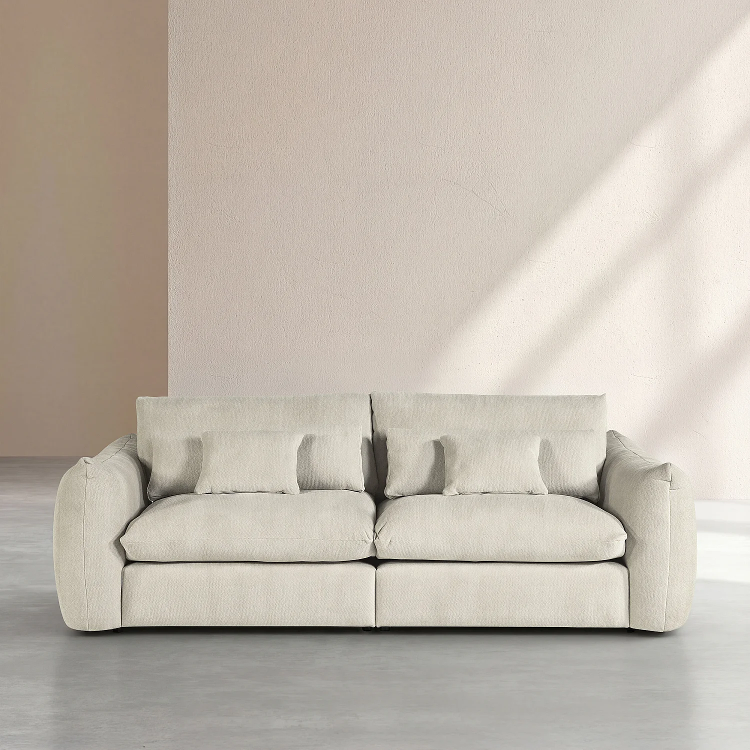 4-zitsbank van chenille stof - Ecru - 1