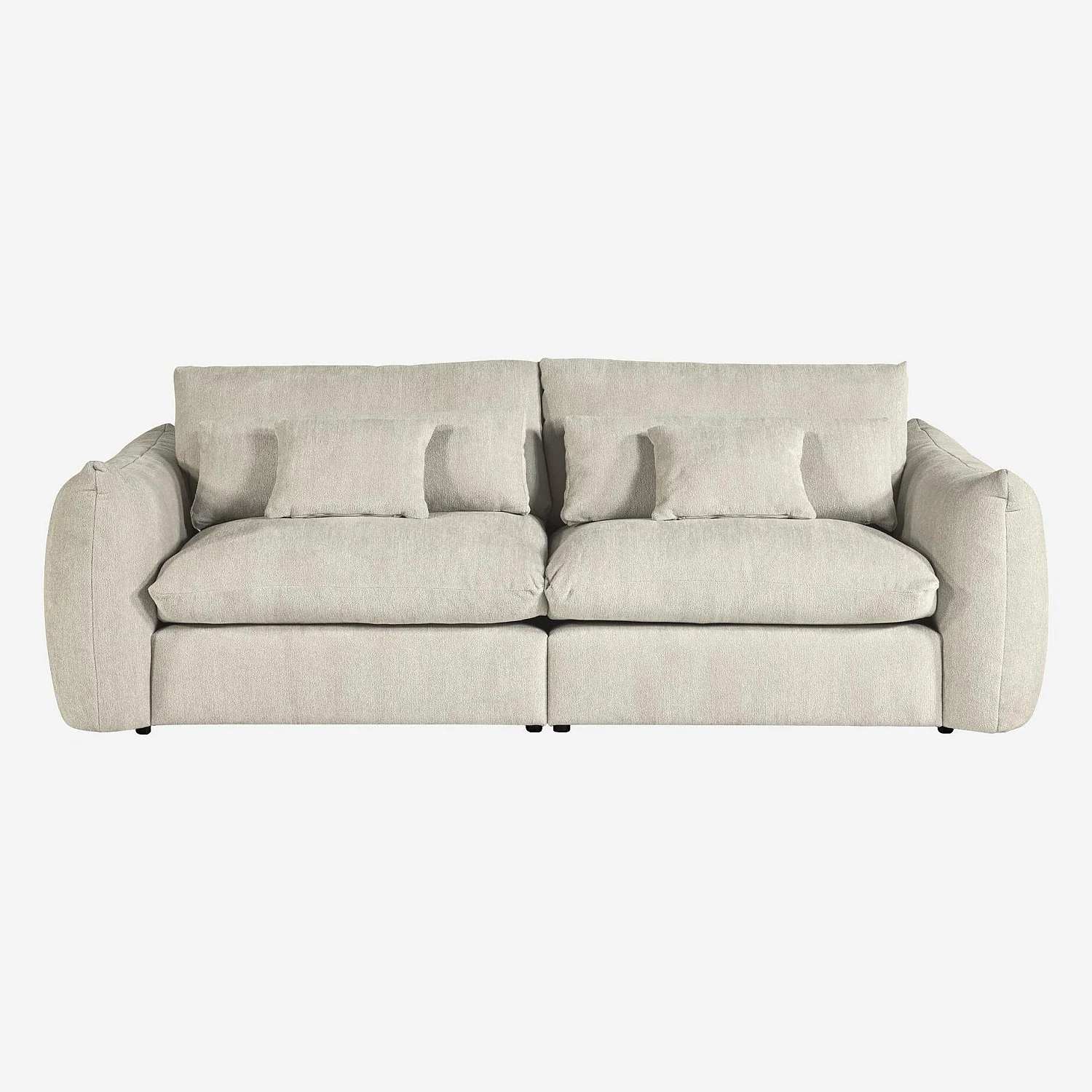 Canapé 4 places en tissu chenille - Écru - 2