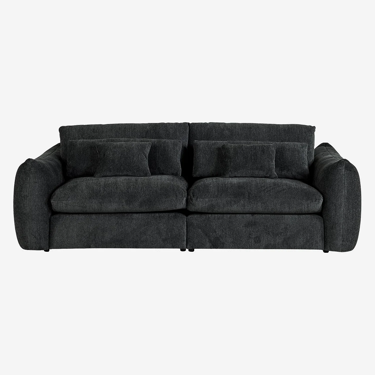 Canapé 4 places en tissu chenille - Gris anthracite - 1