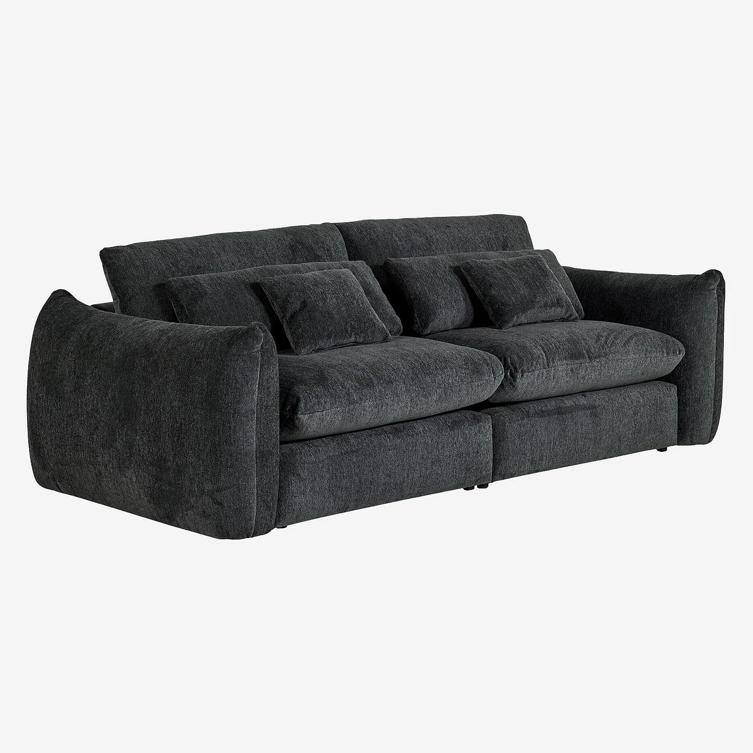 Canapé 4 places en tissu chenille - Gris anthracite - 2