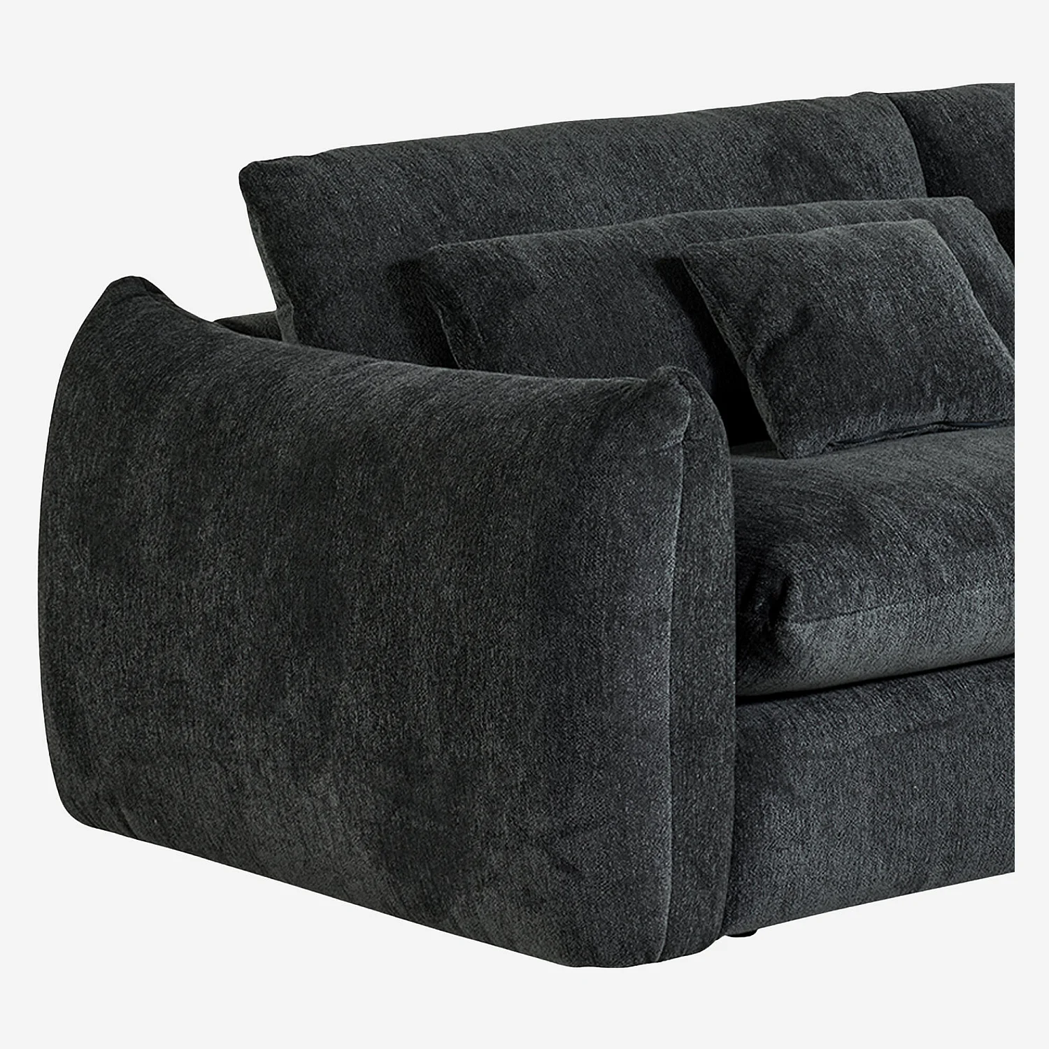 Canapé 4 places en tissu chenille - Gris anthracite - 3