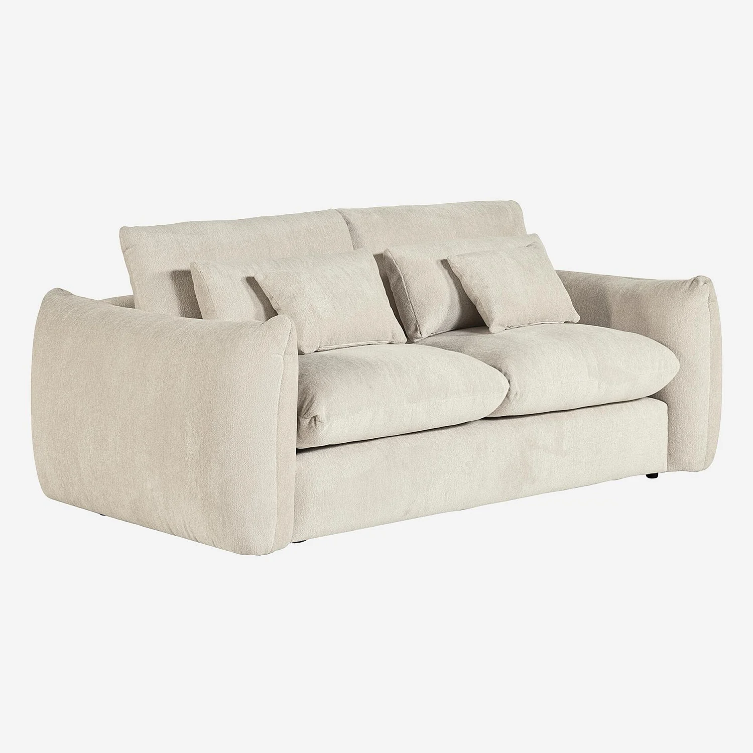 Canapé 3 places en tissu chenille - Écru - 5