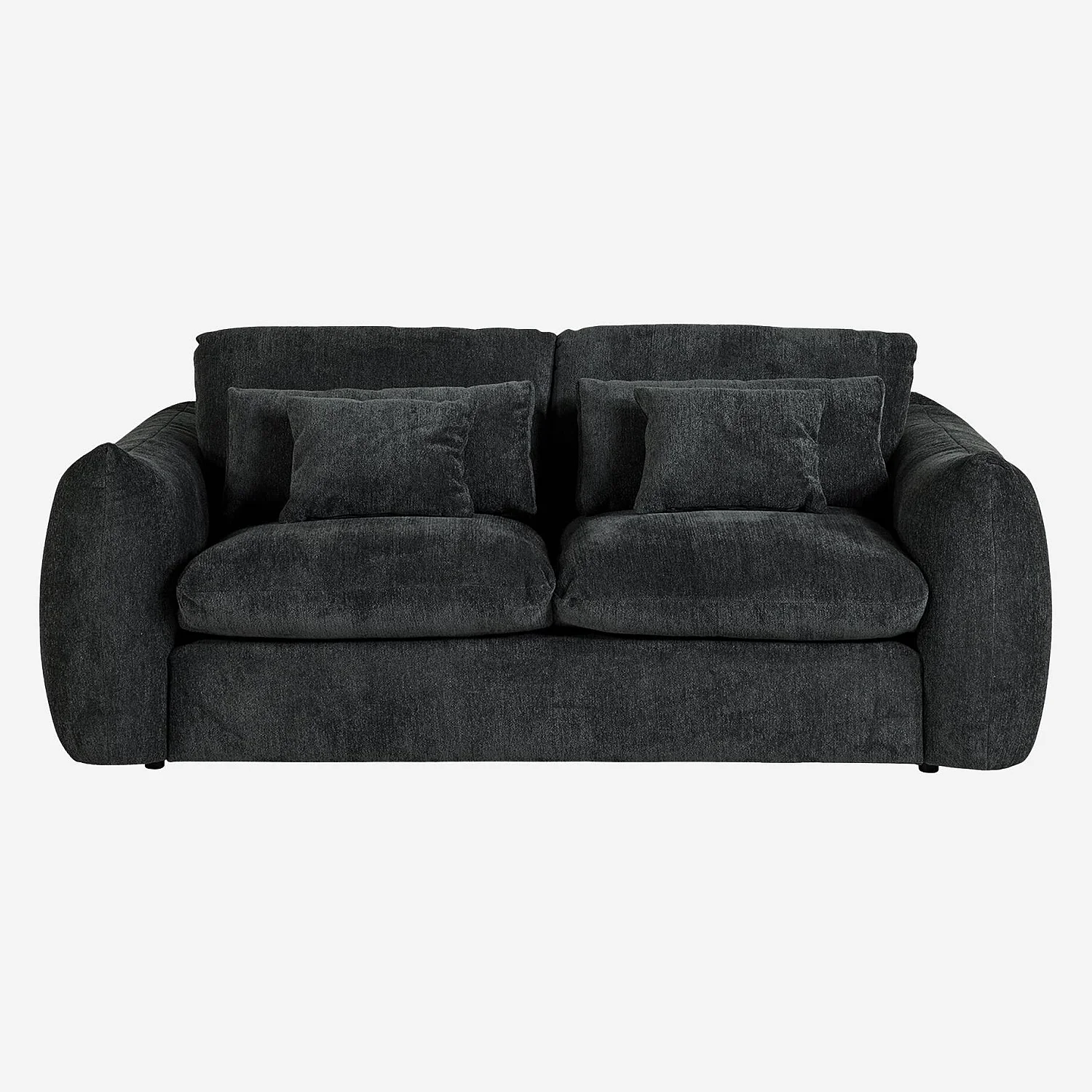 Canapé 3 places en tissu chenille - Gris anthracite - 1