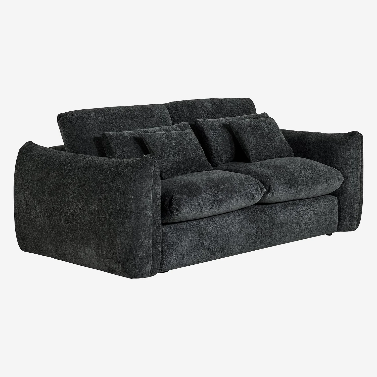 Canapé 3 places en tissu chenille - Gris anthracite - 2