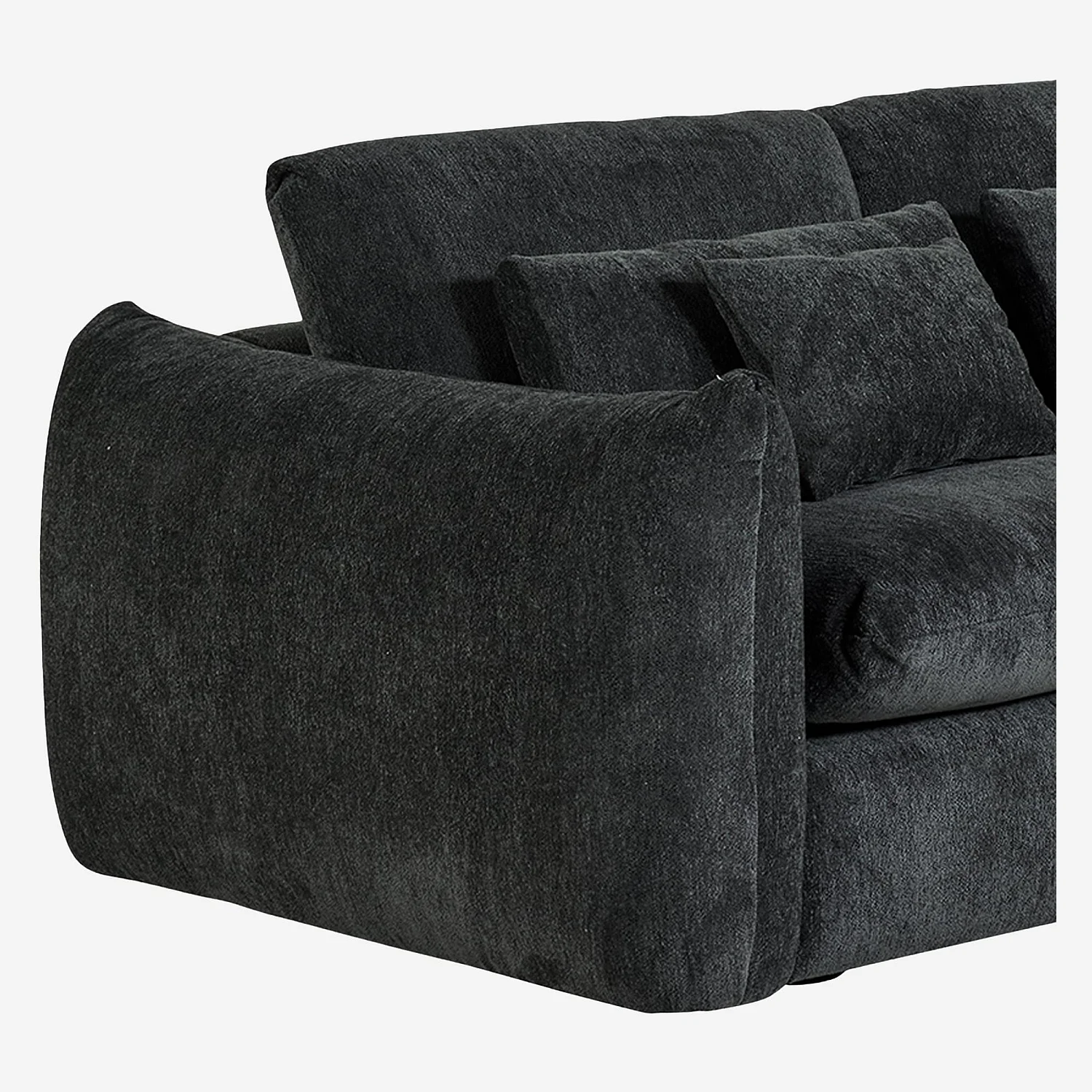 Canapé 3 places en tissu chenille - Gris anthracite - 3