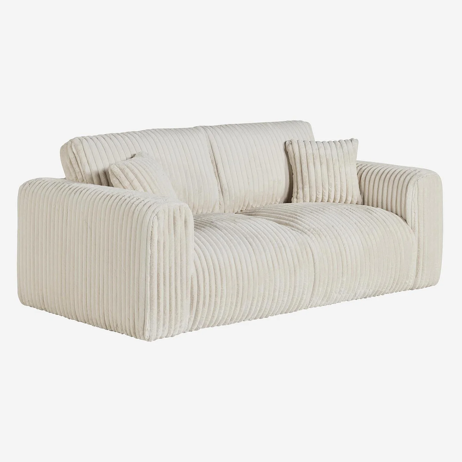 Divano 3 posti in velluto a coste - Beige meringa - 4