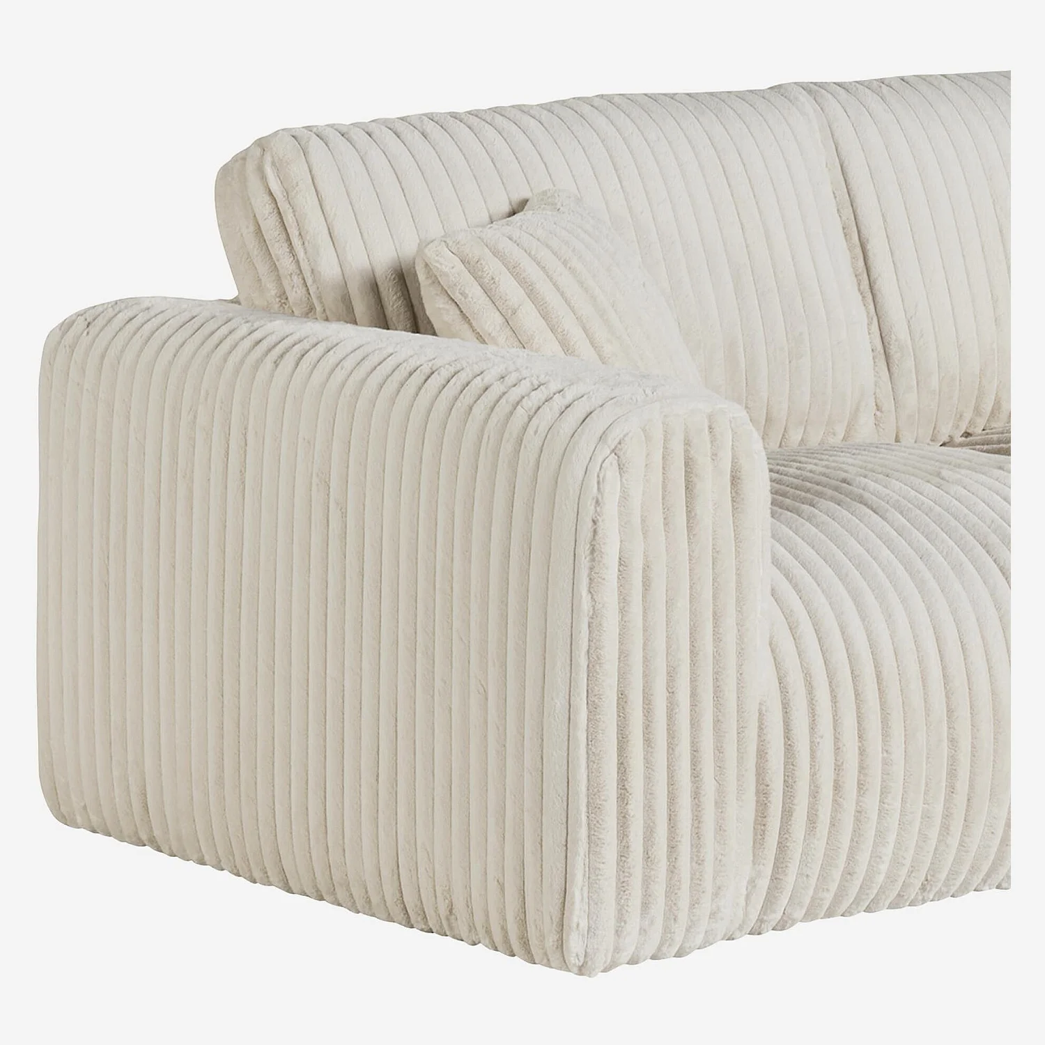 Divano 3 posti in velluto a coste - Beige meringa - 5