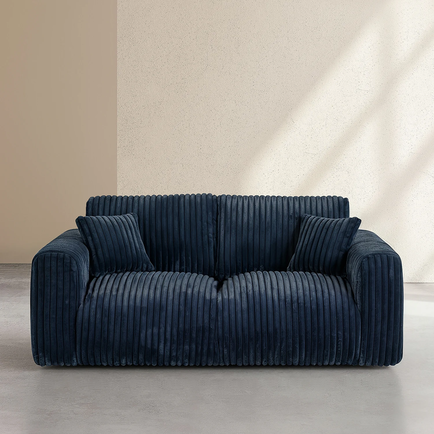 Divano 3 posti in velluto a coste - Blu notte - 3