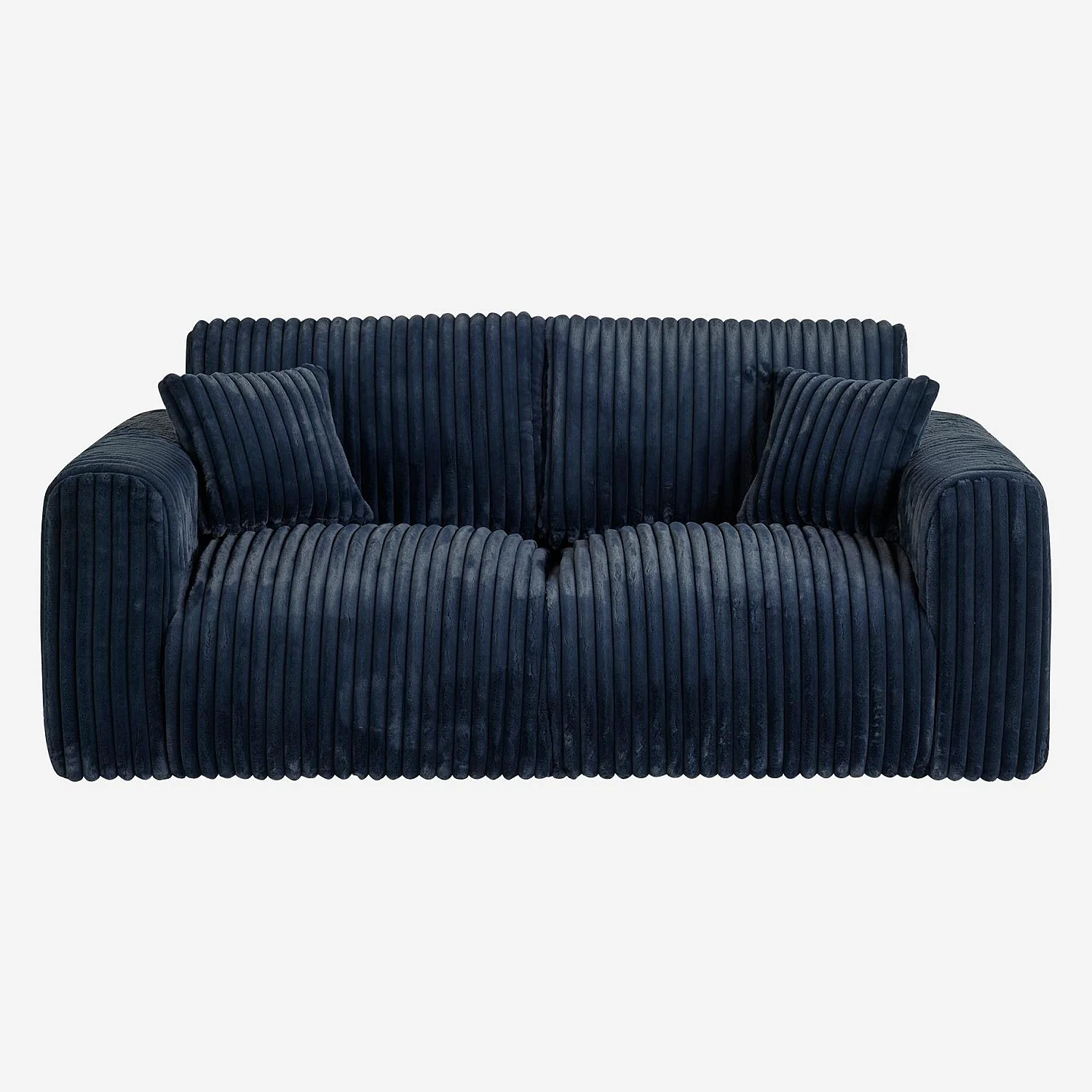 Canapé 3 places en tissu côtelé - Bleu nuit - 2