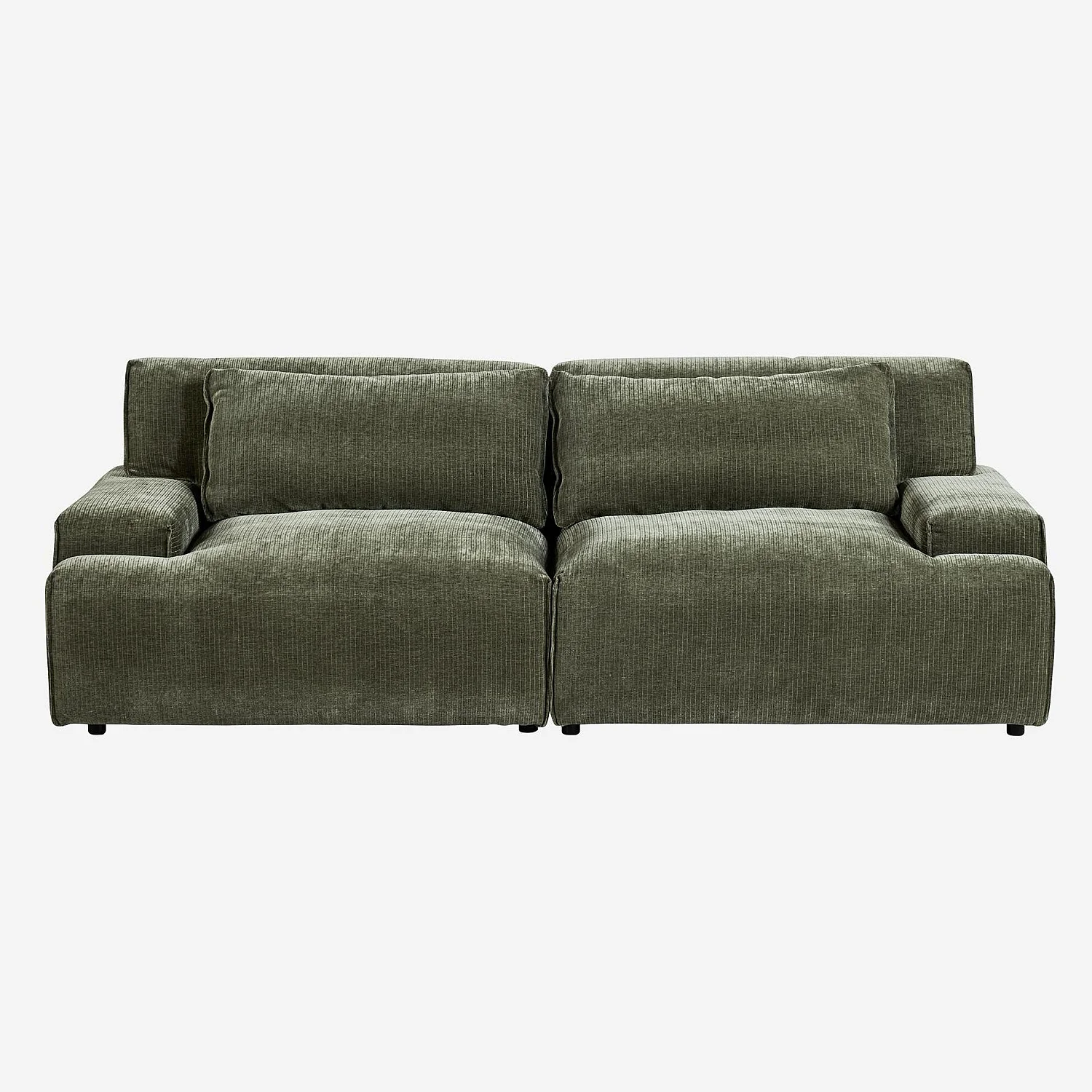 Canapé 3 places en velours - Vert kaki - 2
