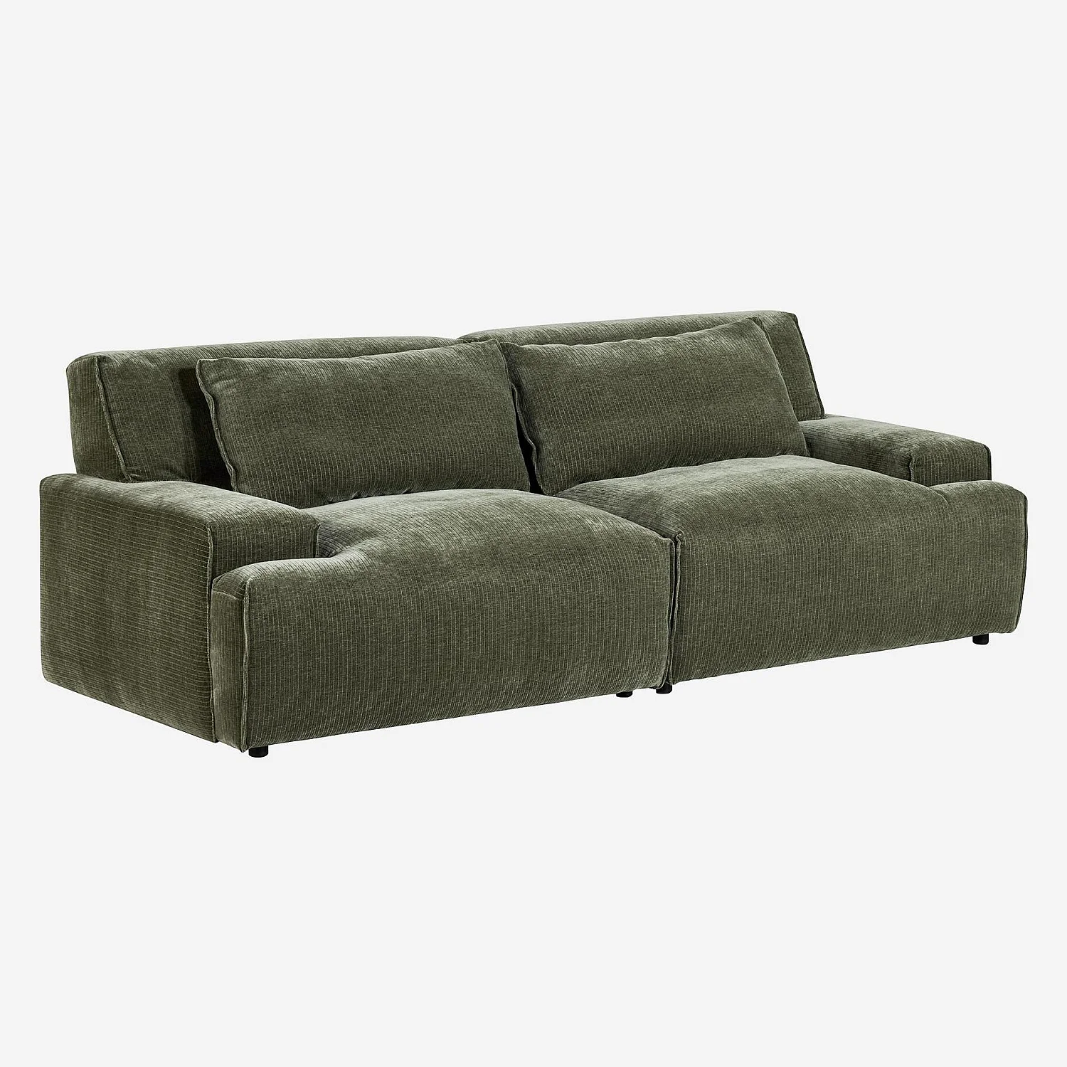 Canapé 3 places en velours - Vert kaki - 5