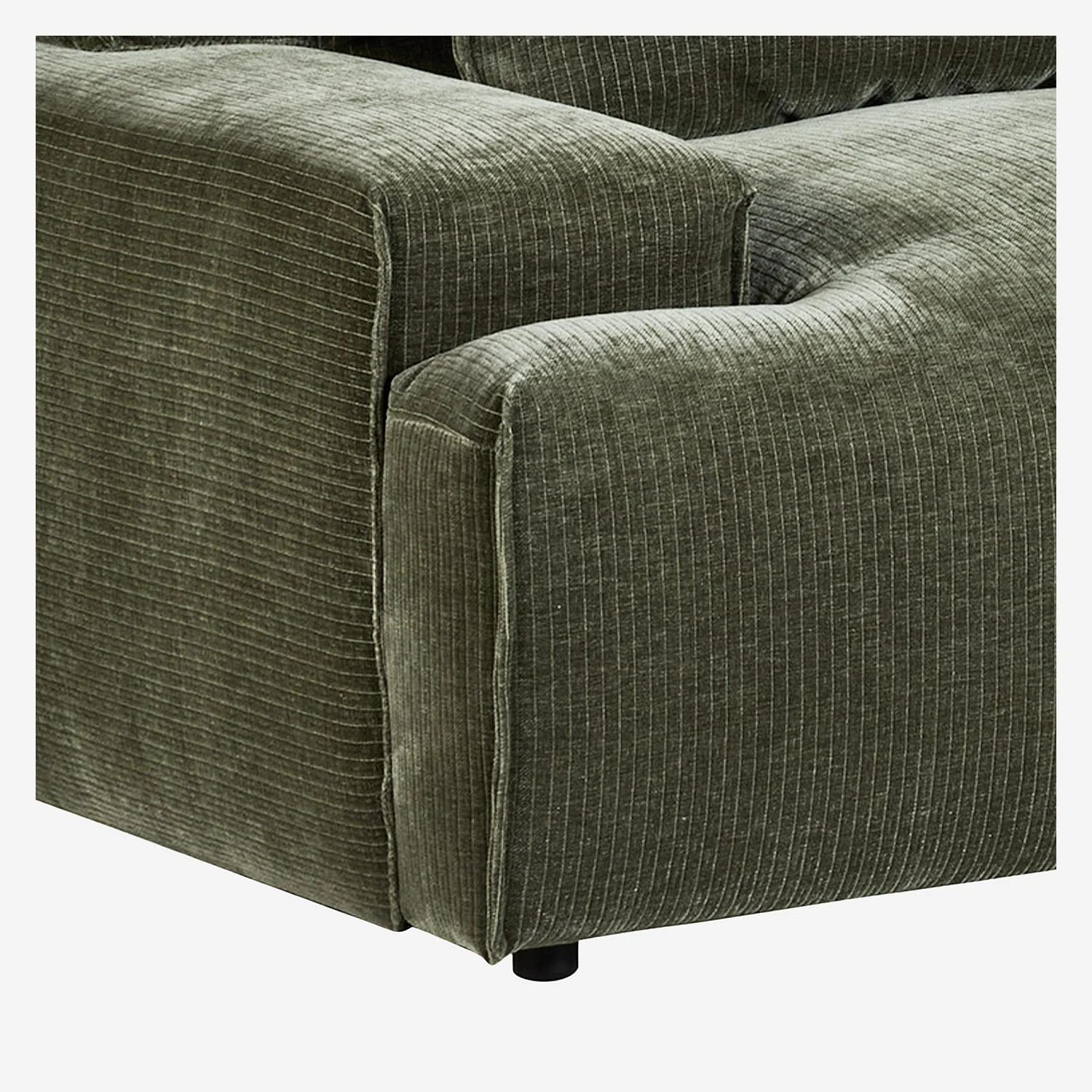 Canapé 3 places en velours - Vert kaki - 6