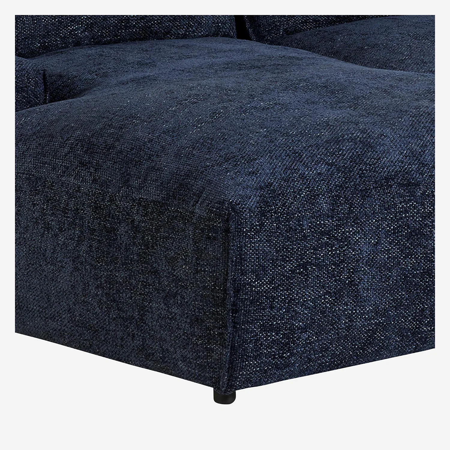 Canapé d'angle gauche en tissu chenille - Bleu marine - 5