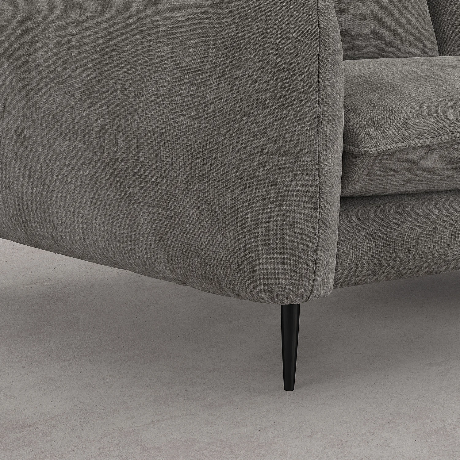 Canapé 3 places en tissu chenille - Taupe - 7