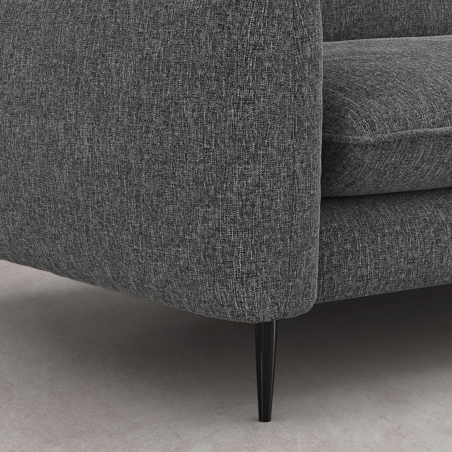 Divano d'angolo destro in tessuto - Grigio chiné - 5