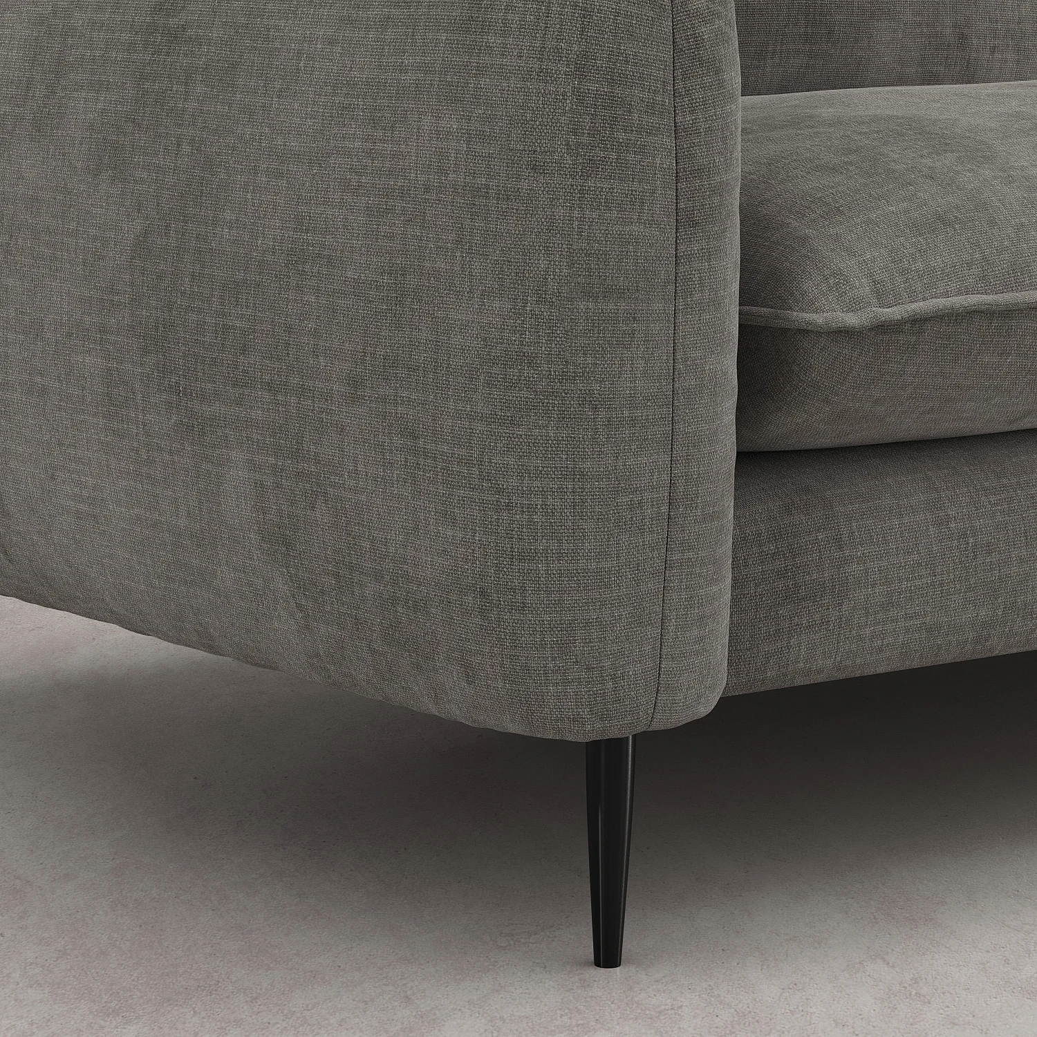 Canapé d'angle droit en tissu chenille - Taupe - 6