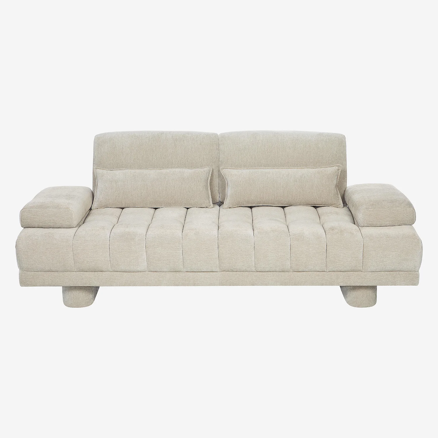 Canapé 3 places en tissu avec dossier avance-recule - Grège - 2