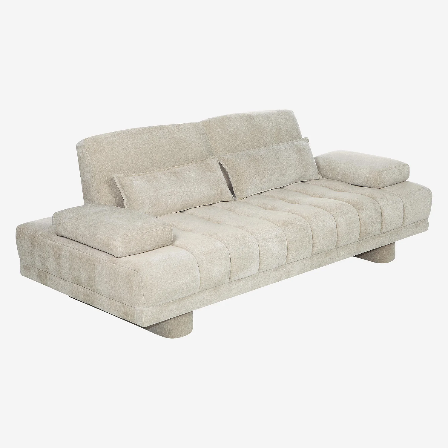 Canapé 3 places en tissu avec dossier avance-recule - Grège - 5