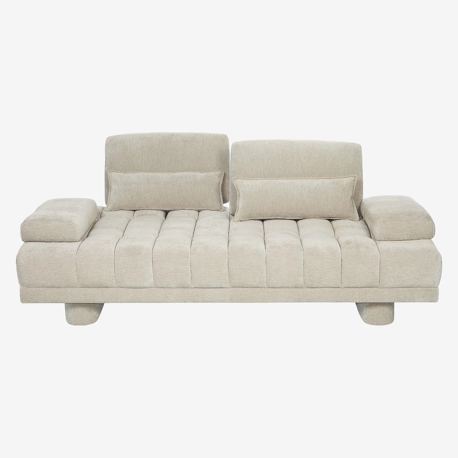 Canapé 3 places en tissu avec dossier avance-recule - Grège - 8