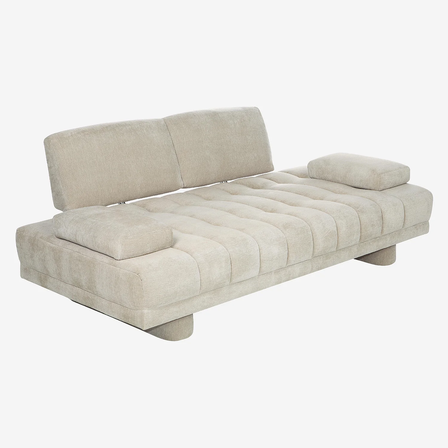 Canapé 3 places en tissu avec dossier avance-recule - Grège - 14