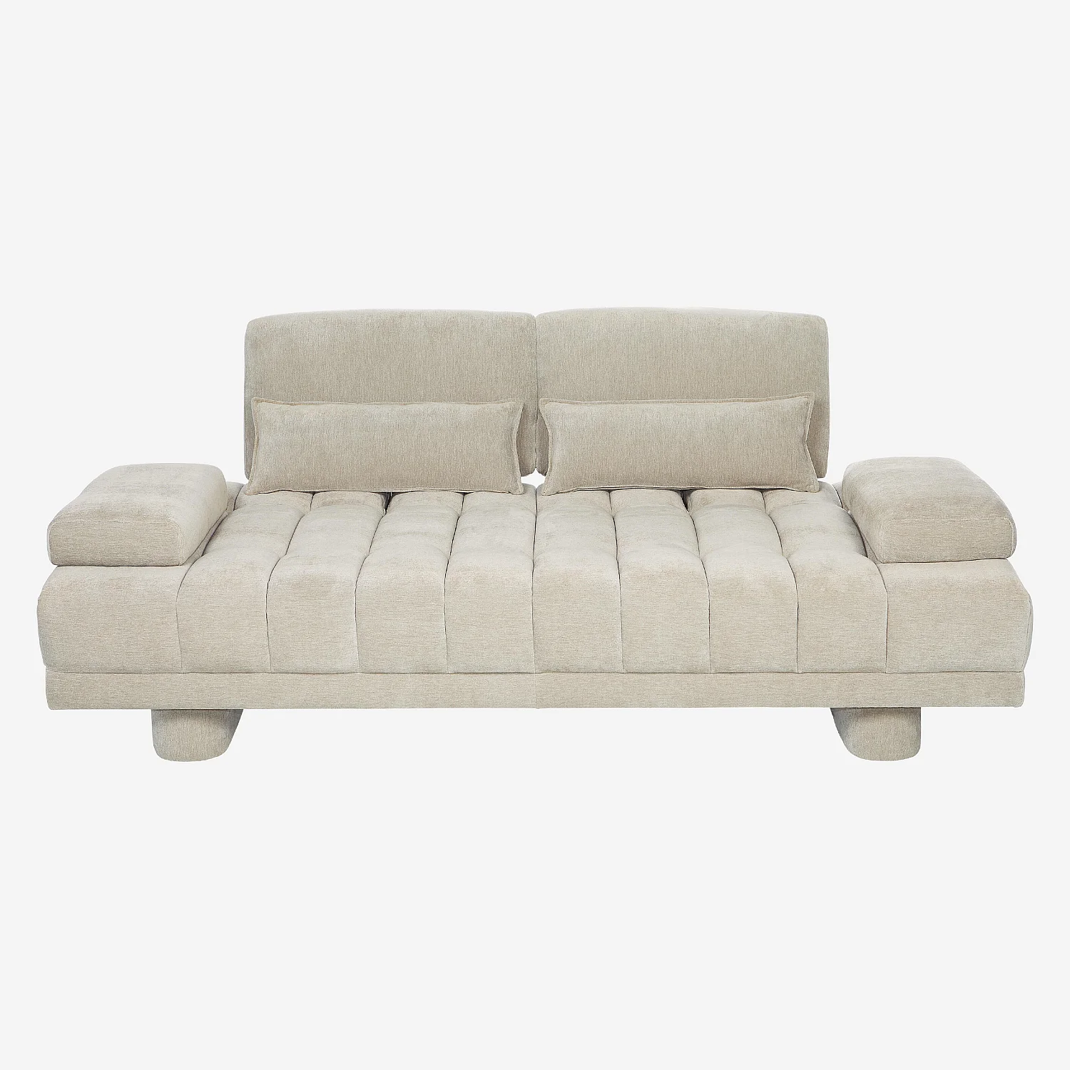 Canapé 3 places en tissu avec dossier avance-recule - Grège - 12