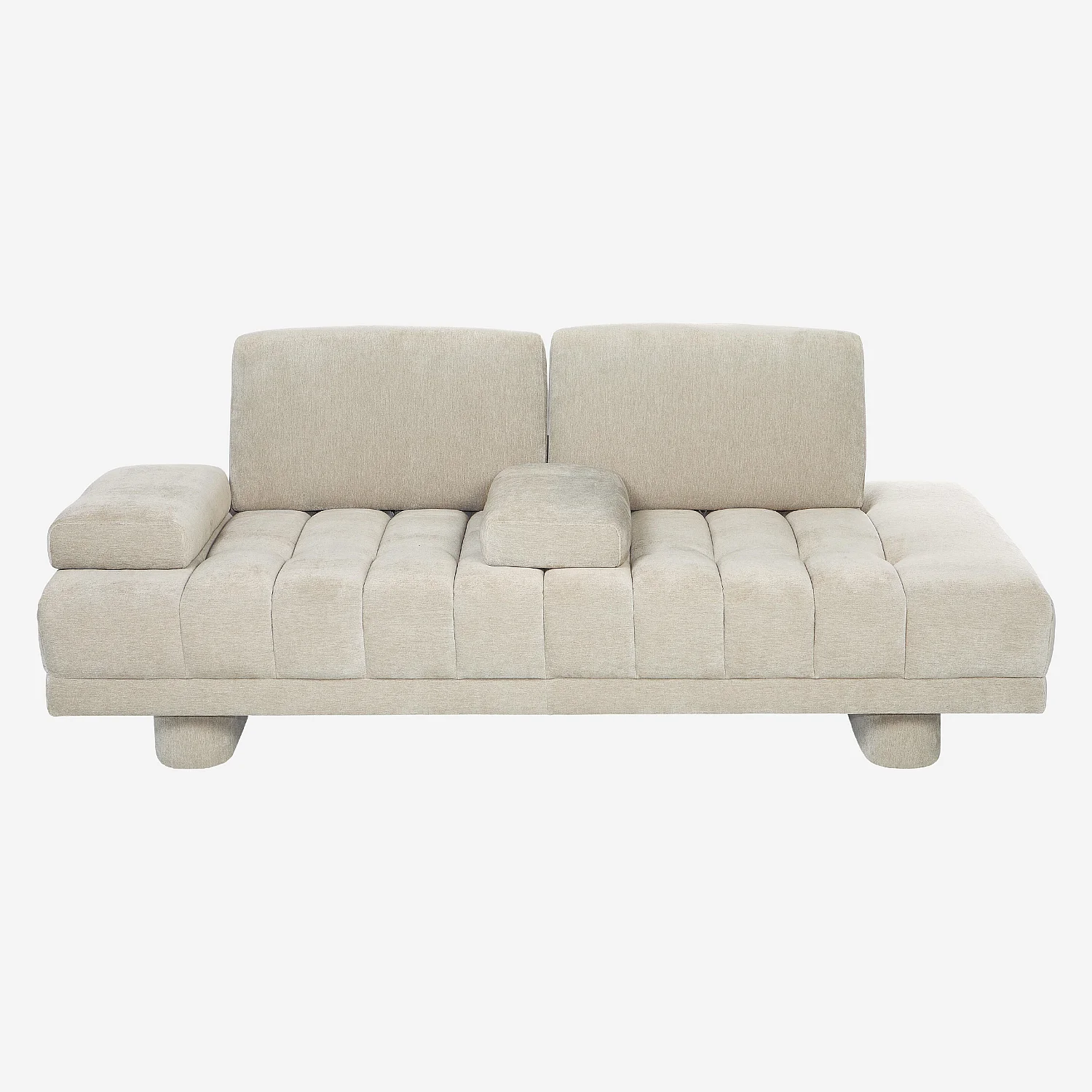 Canapé 3 places en tissu avec dossier avance-recule - Grège - 11