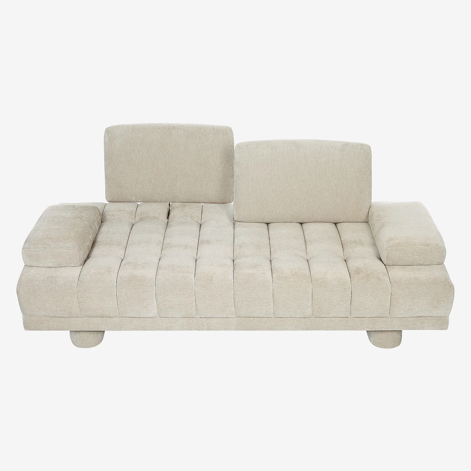 Canapé 3 places en tissu avec dossier avance-recule - Grège - 16