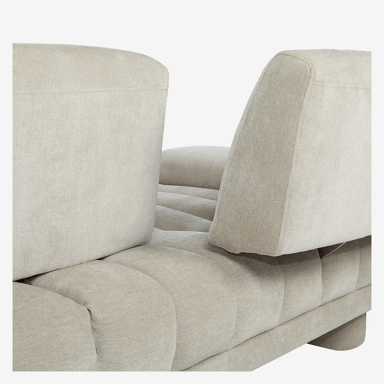 Canapé 3 places en tissu avec dossier avance-recule - Grège - 15