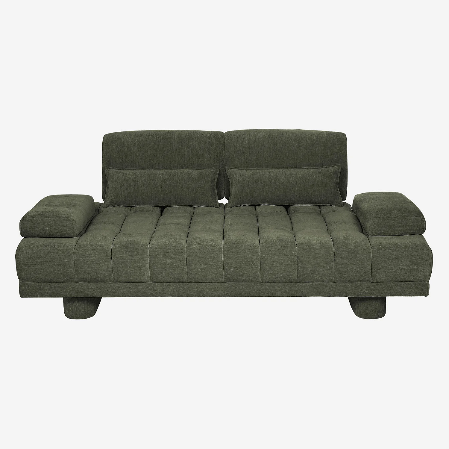 Driezitsbank van stof met verstelbare voor-achter rugleuning - Khaki groen - 13