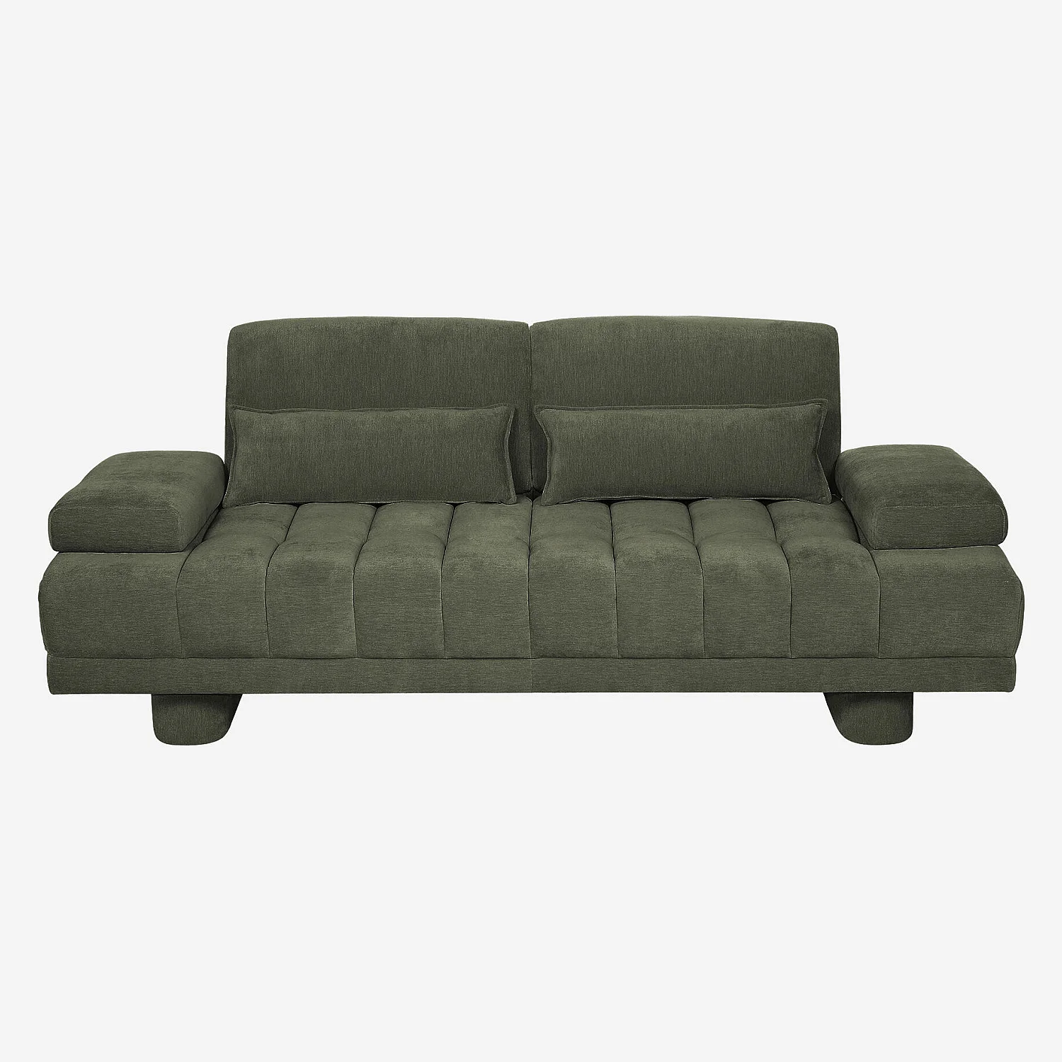 Driezitsbank van stof met verstelbare voor-achter rugleuning - Khaki groen - 2